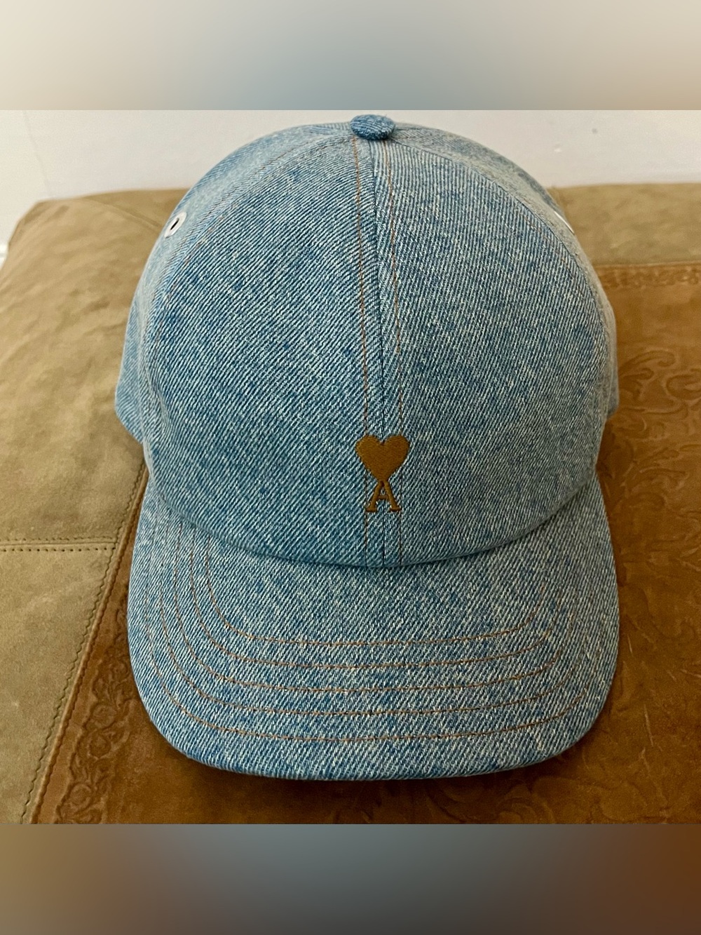 Ami Paris Denim Baseball Cap Blue